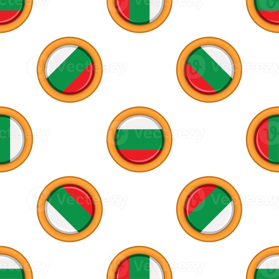 Pattern cookie with flag country Bulgaria in tasty biscuit png