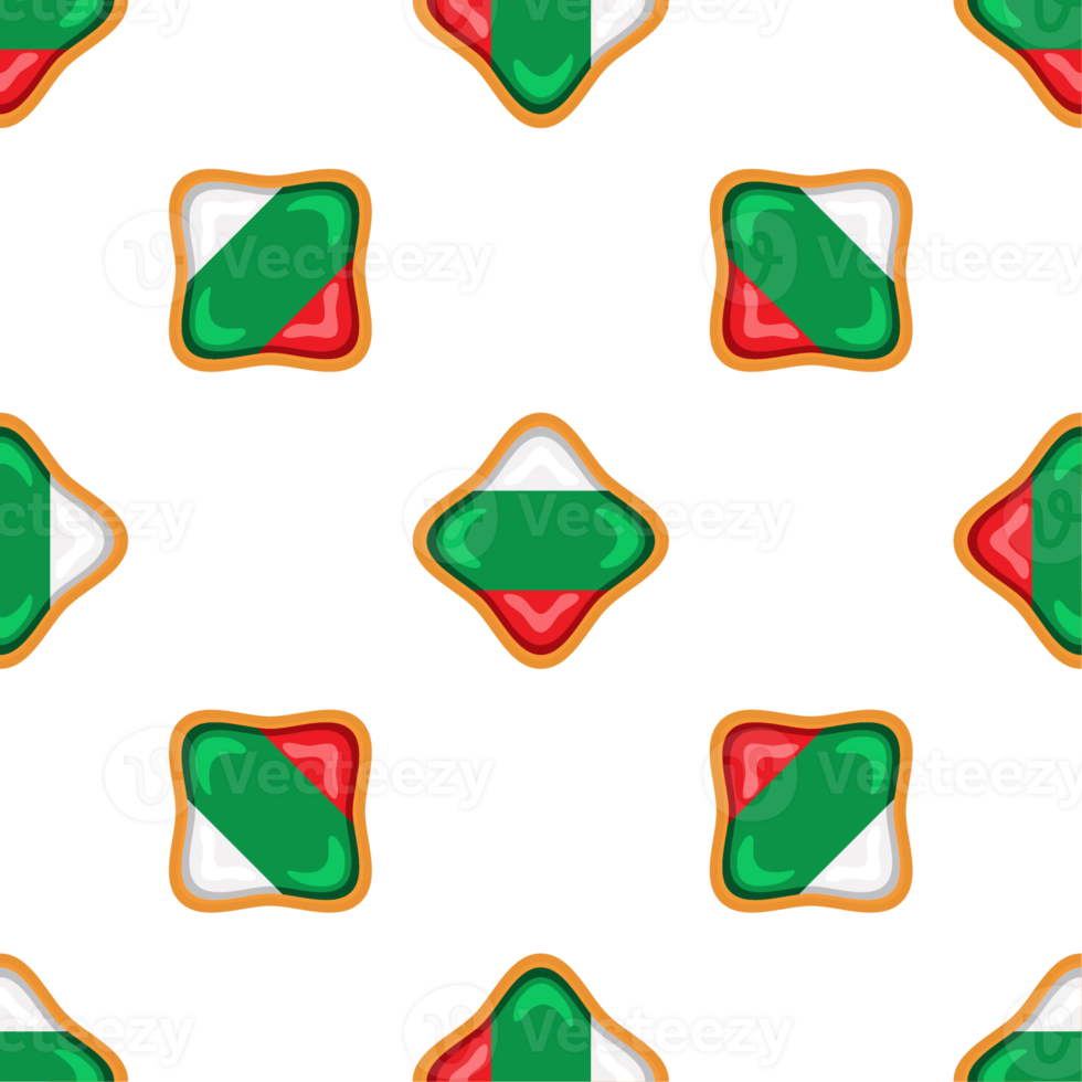 Pattern cookie with flag country Bulgaria in tasty biscuit png