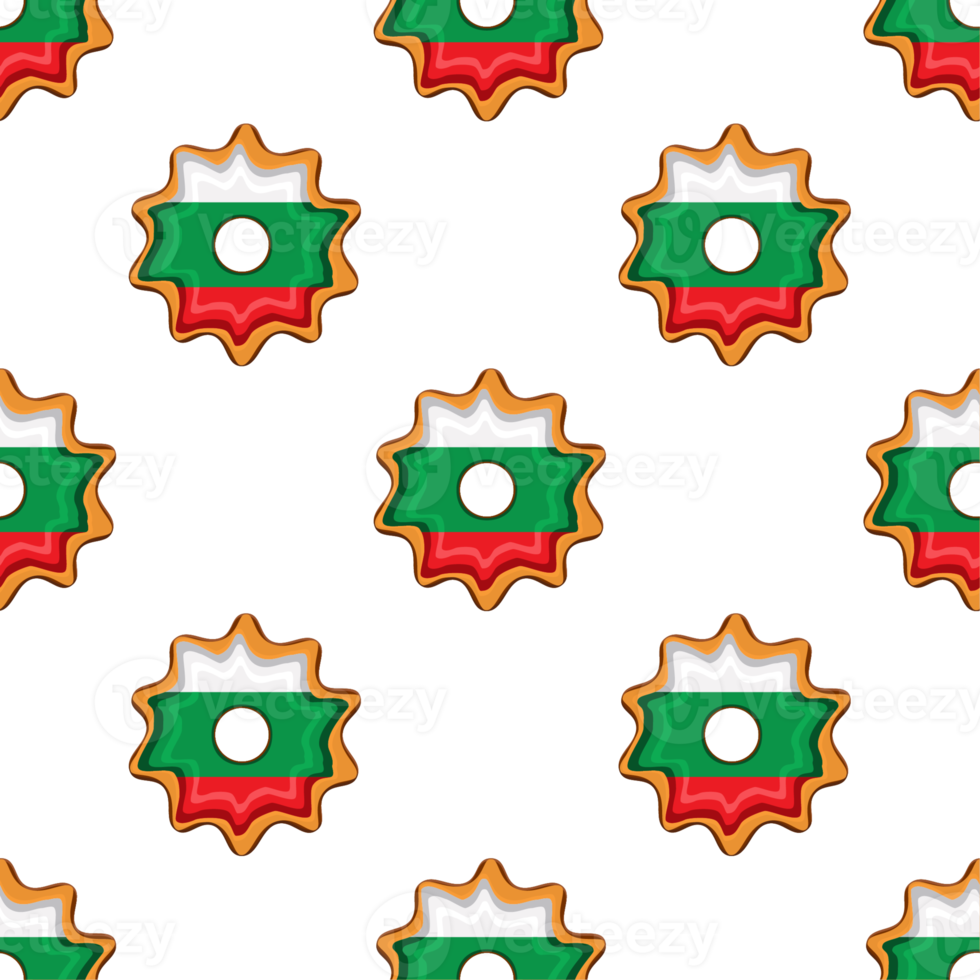 Pattern cookie with flag country Bulgaria in tasty biscuit png