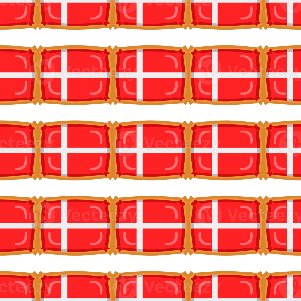 Pattern cookie with flag country Denmark in tasty biscuit png