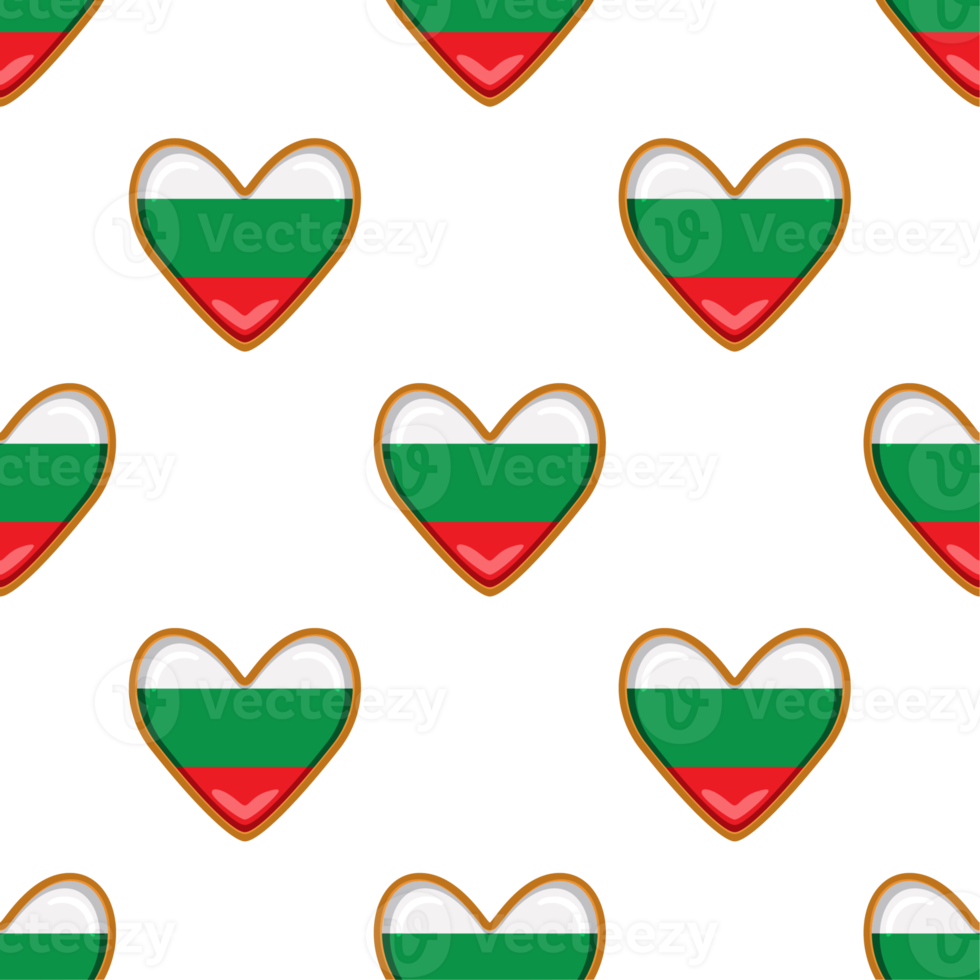 Pattern cookie with flag country Bulgaria in tasty biscuit png