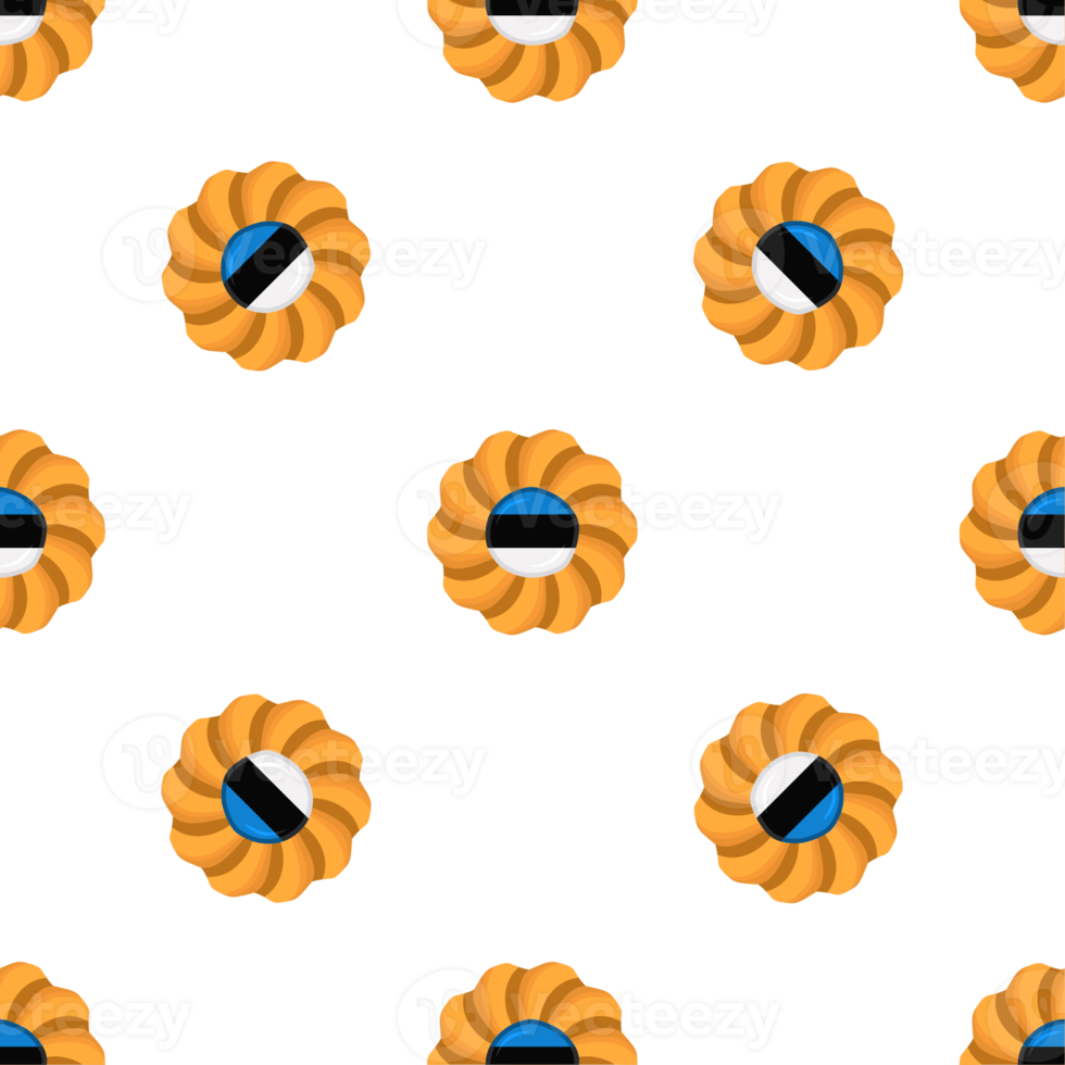 Pattern cookie with flag country Estonia in tasty biscuit png