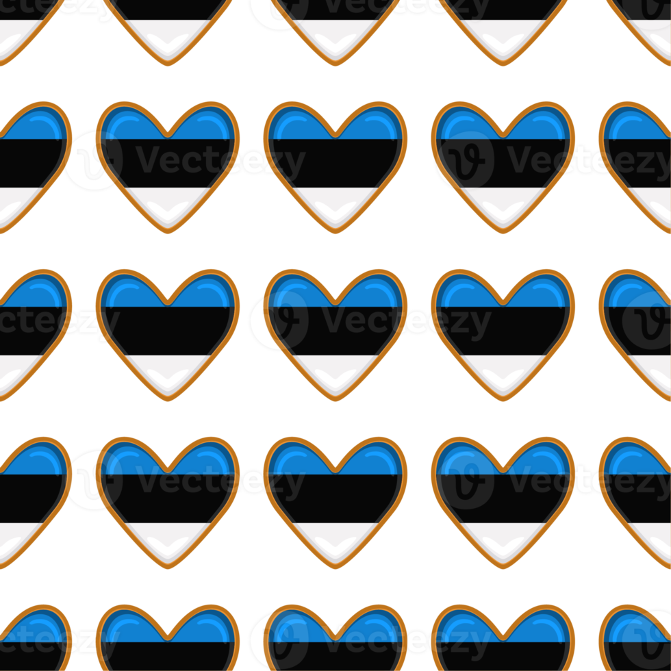 Pattern cookie with flag country Estonia in tasty biscuit png
