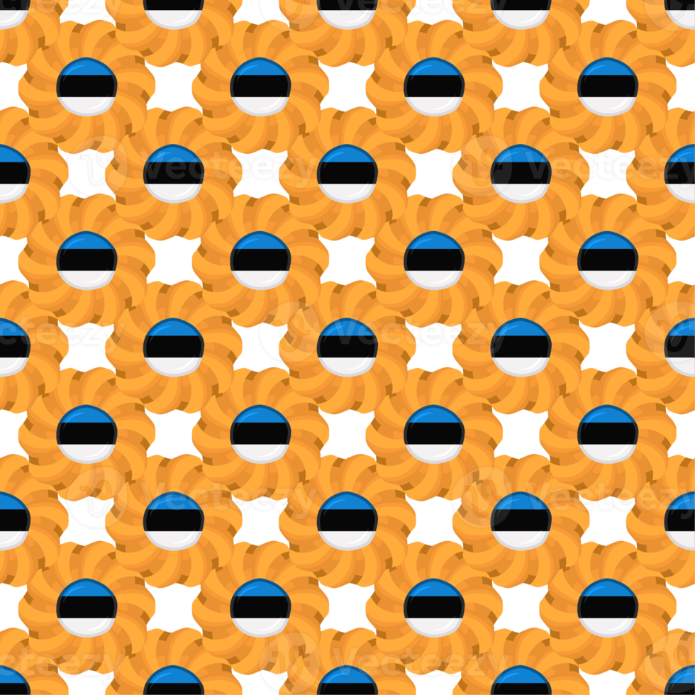 Pattern cookie with flag country Estonia in tasty biscuit png