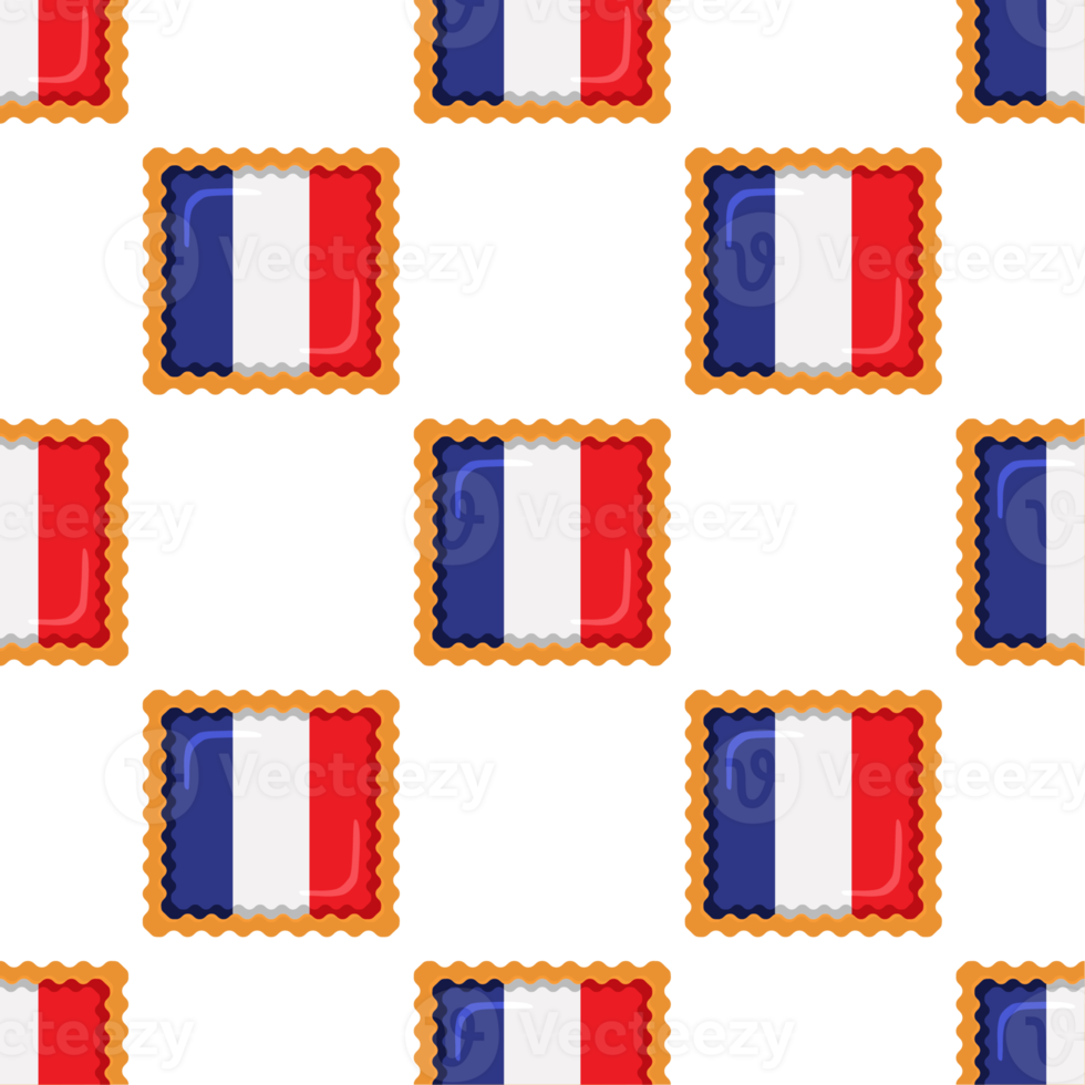 Pattern cookie with flag country France in tasty biscuit png
