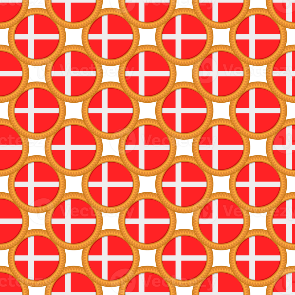 Pattern cookie with flag country Denmark in tasty biscuit png