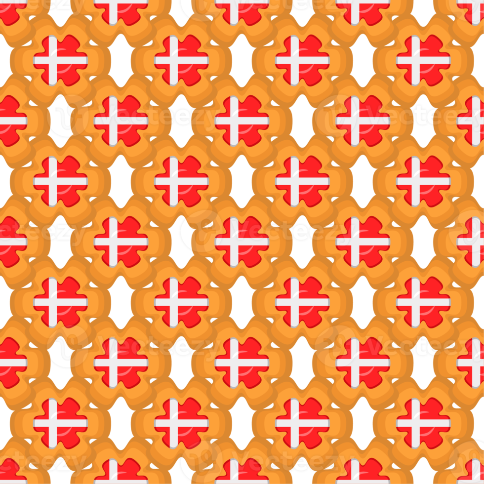 Pattern cookie with flag country Denmark in tasty biscuit png