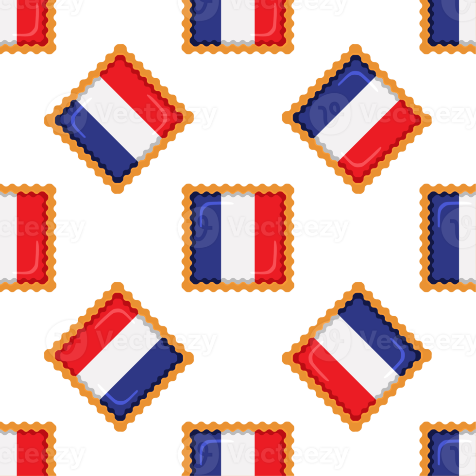 Pattern cookie with flag country France in tasty biscuit png