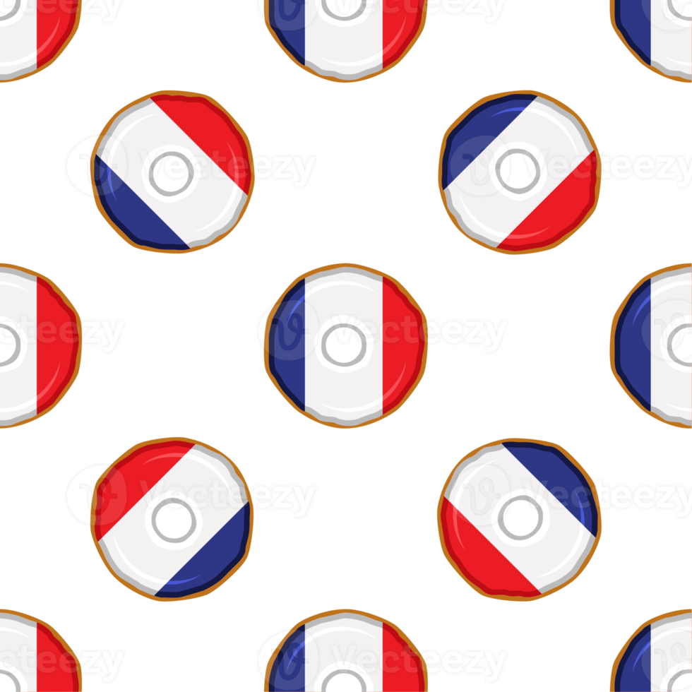 Pattern cookie with flag country France in tasty biscuit png