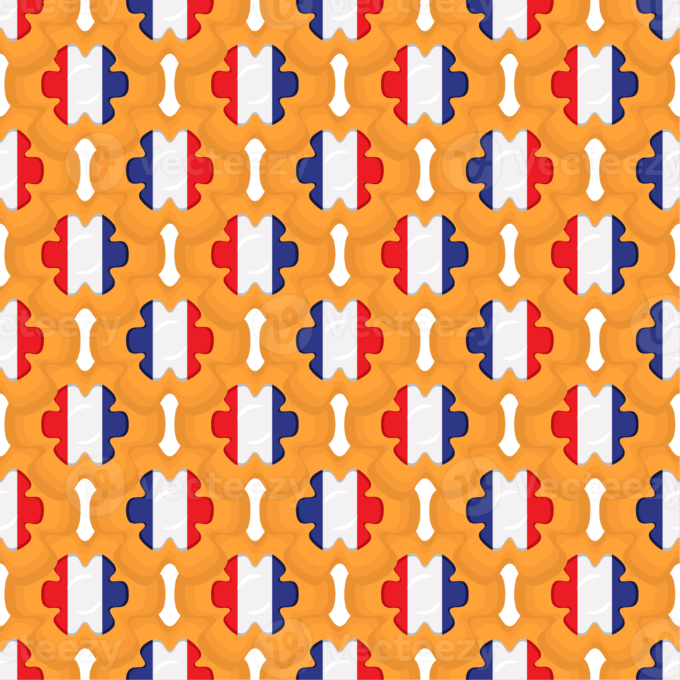 Pattern cookie with flag country France in tasty biscuit png