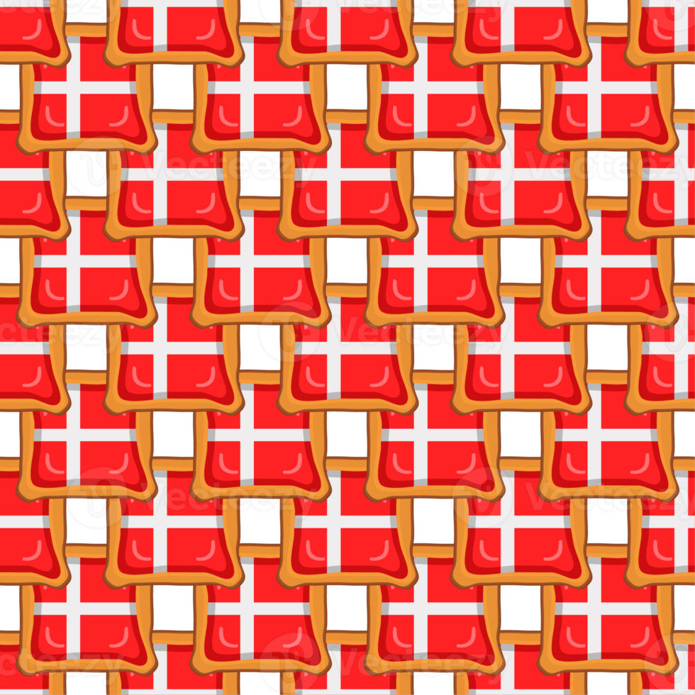 Pattern cookie with flag country Denmark in tasty biscuit png