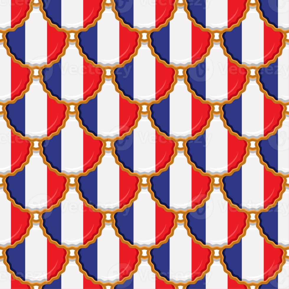 Pattern cookie with flag country France in tasty biscuit png