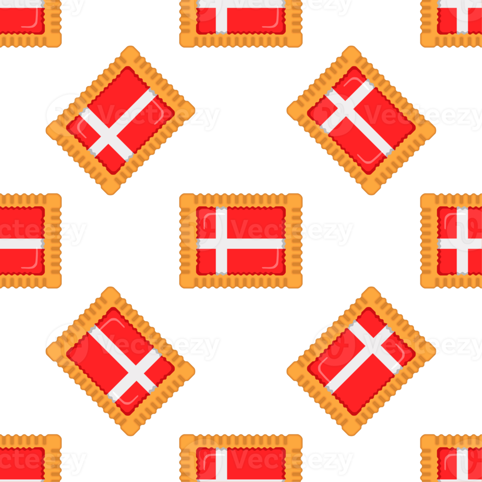 Pattern cookie with flag country Denmark in tasty biscuit png