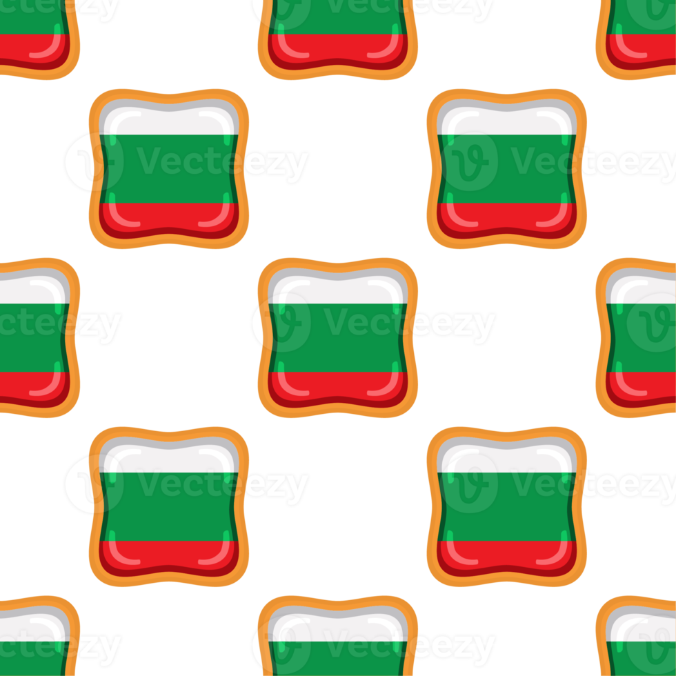 Pattern cookie with flag country Bulgaria in tasty biscuit png