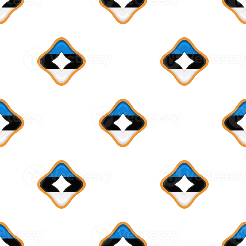 Pattern cookie with flag country Estonia in tasty biscuit png