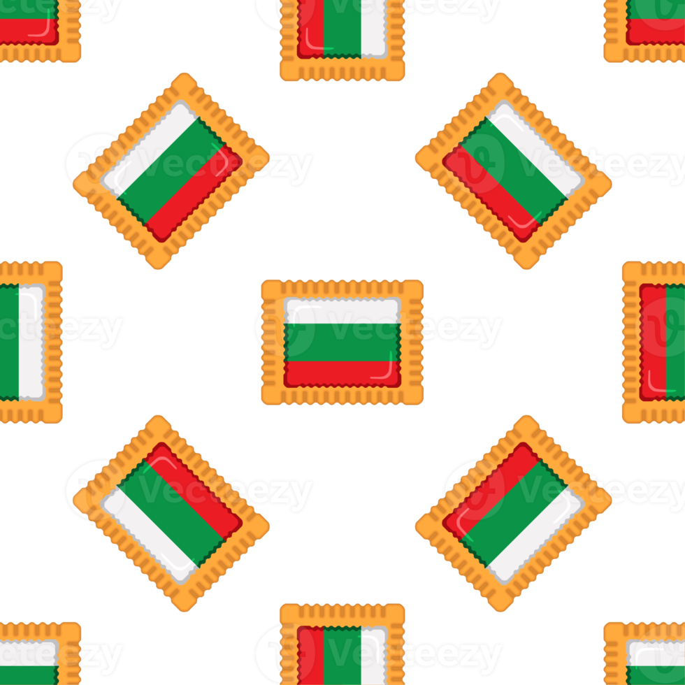 Pattern cookie with flag country Bulgaria in tasty biscuit png