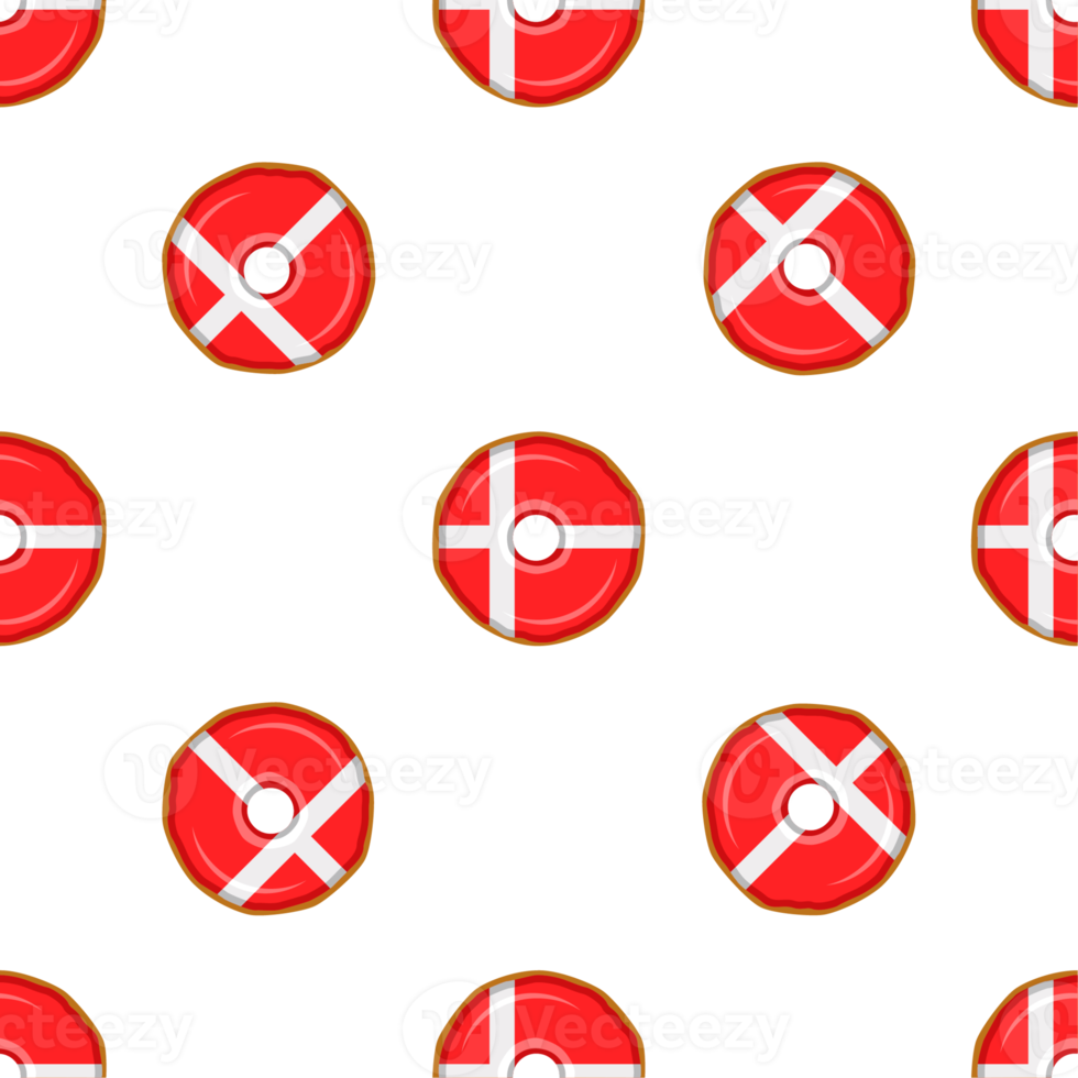 Pattern cookie with flag country Denmark in tasty biscuit png