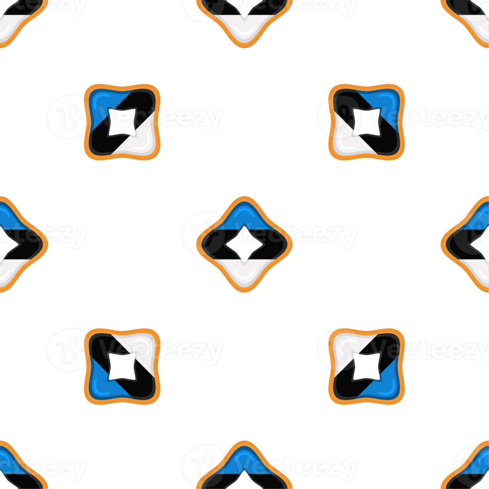 Pattern cookie with flag country Estonia in tasty biscuit png