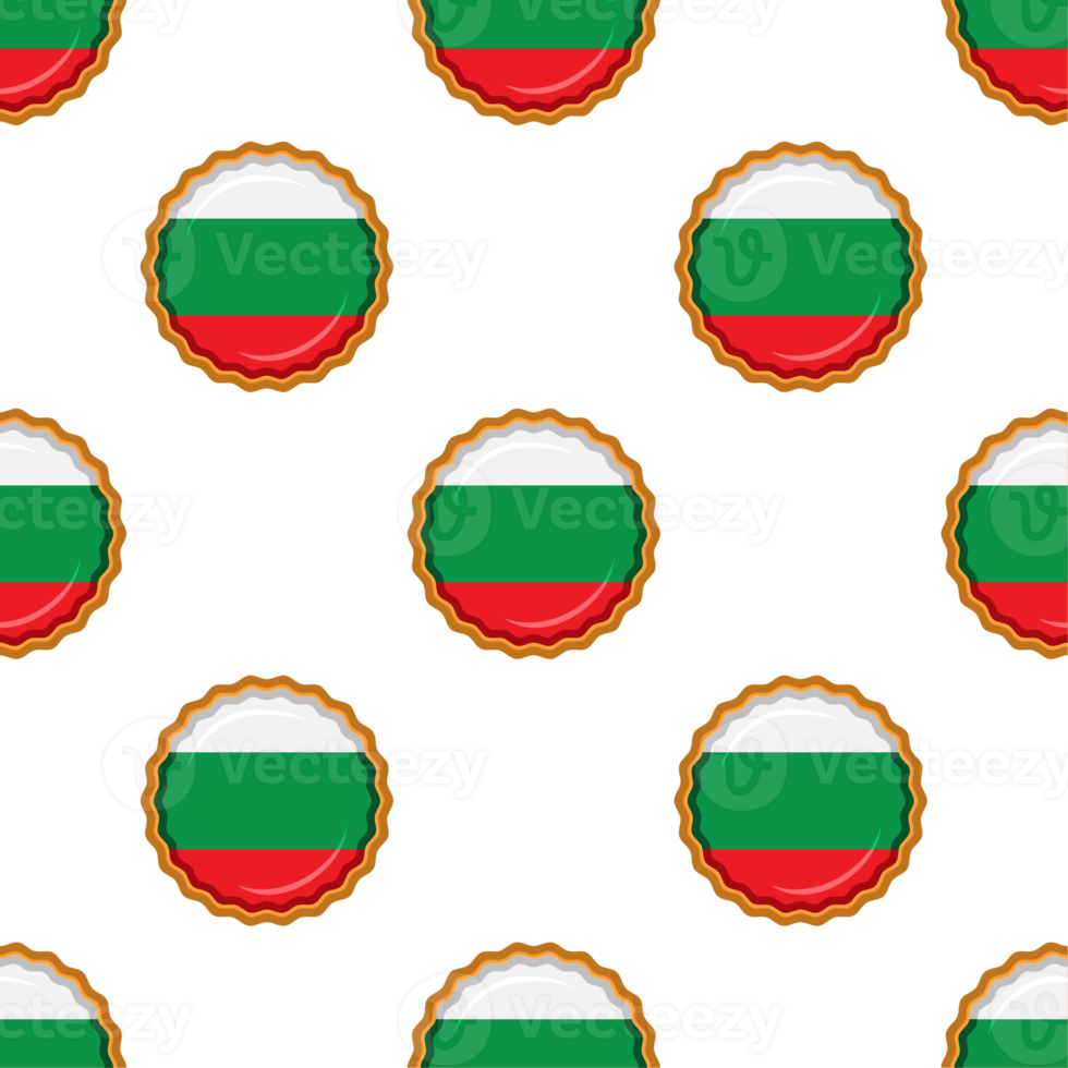 Pattern cookie with flag country Bulgaria in tasty biscuit png