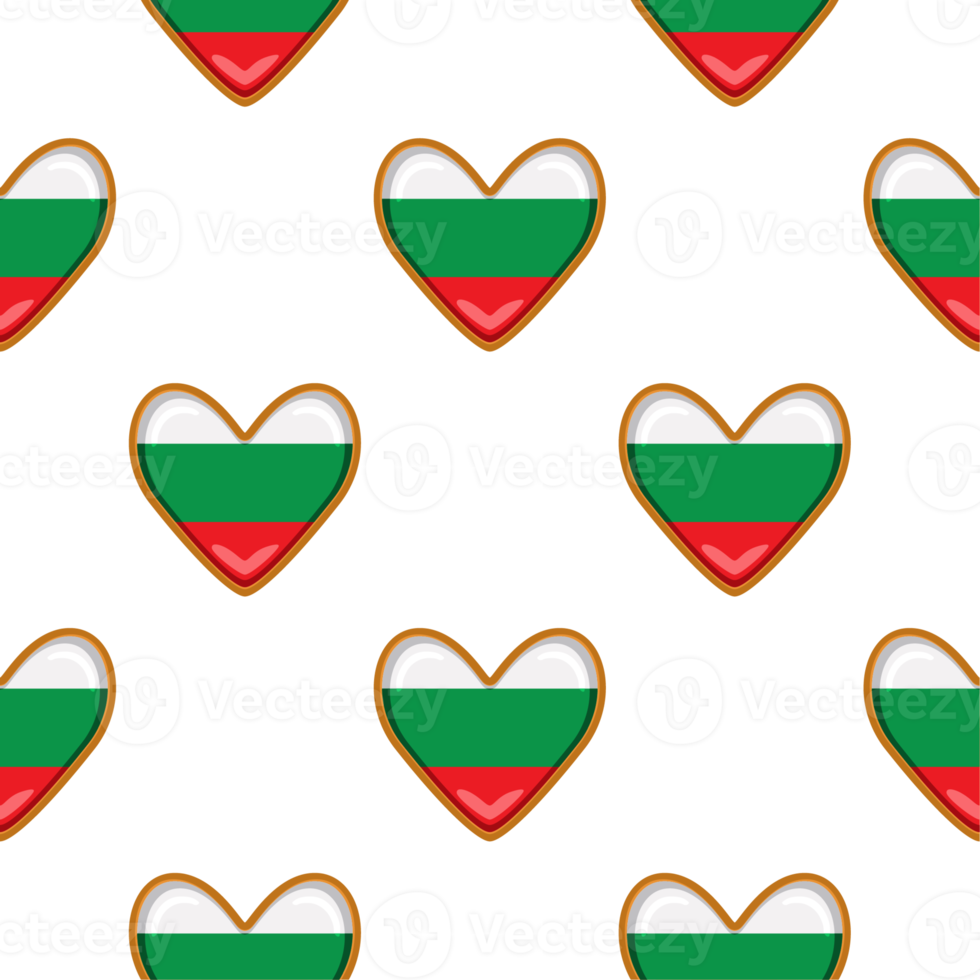 Pattern cookie with flag country Bulgaria in tasty biscuit png