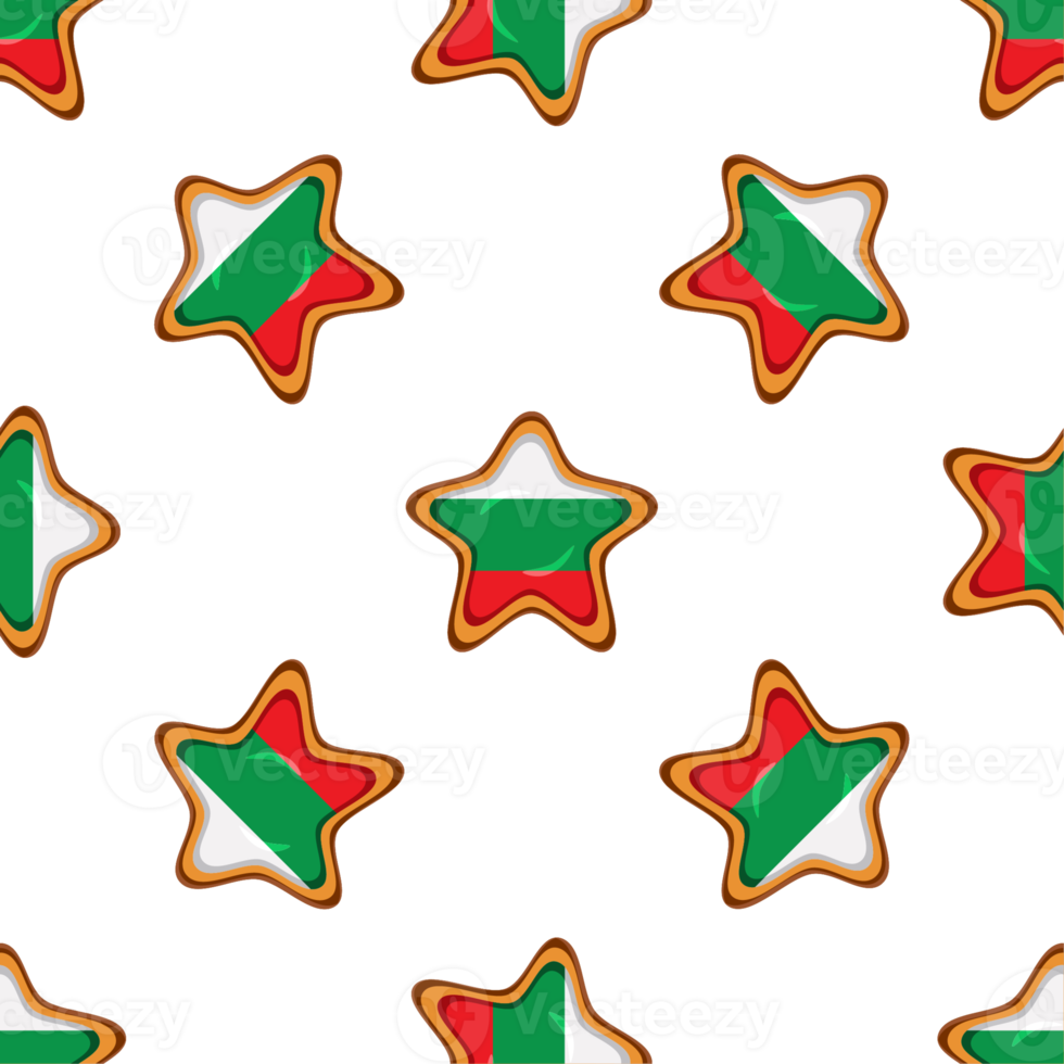 Pattern cookie with flag country Bulgaria in tasty biscuit png