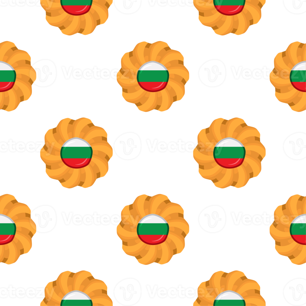 Pattern cookie with flag country Bulgaria in tasty biscuit png