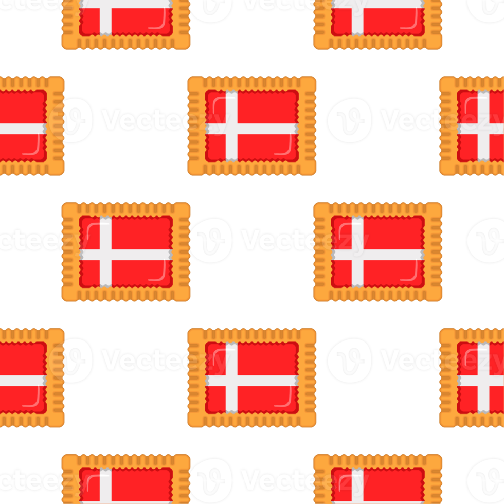 Pattern cookie with flag country Denmark in tasty biscuit png