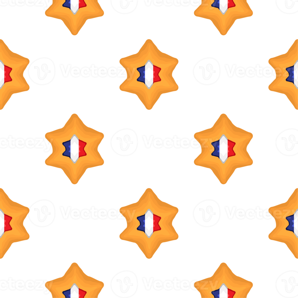 Pattern cookie with flag country France in tasty biscuit png