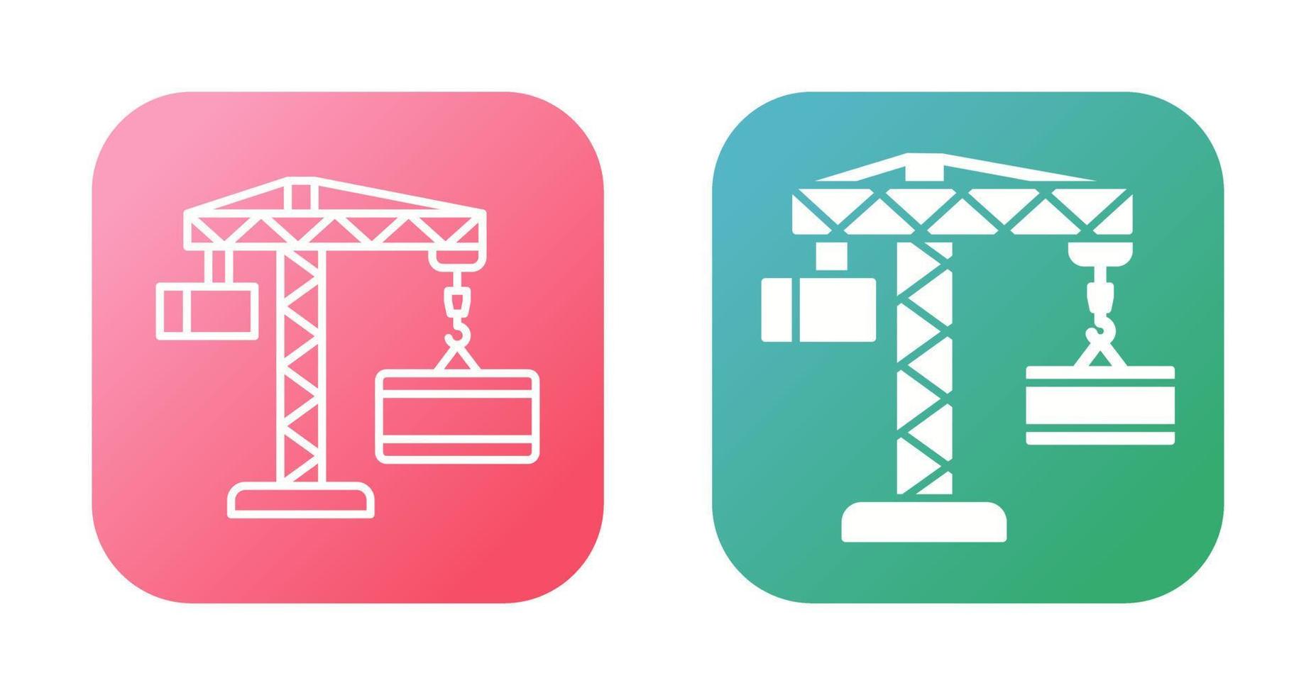 Crane Lifting Vector Icon