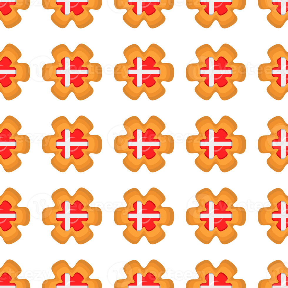 Pattern cookie with flag country Denmark in tasty biscuit png