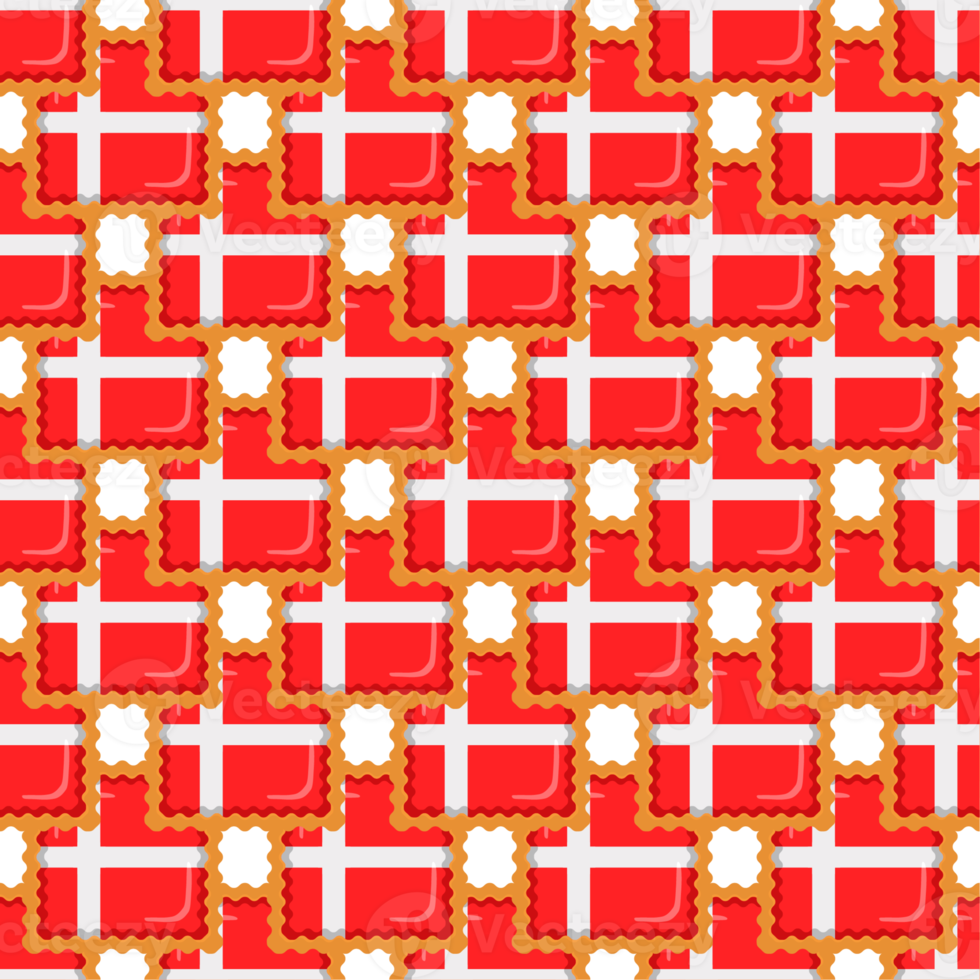 Pattern cookie with flag country Denmark in tasty biscuit png