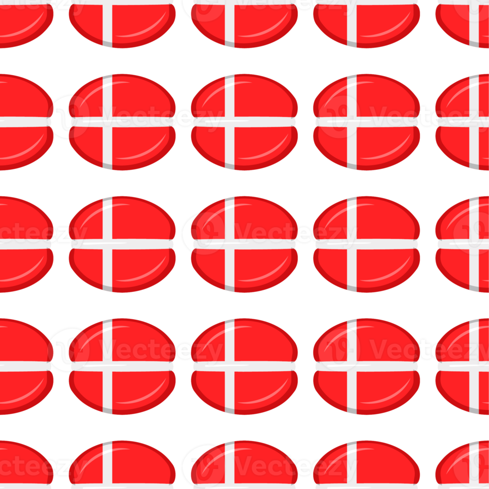 Pattern cookie with flag country Denmark in tasty biscuit png