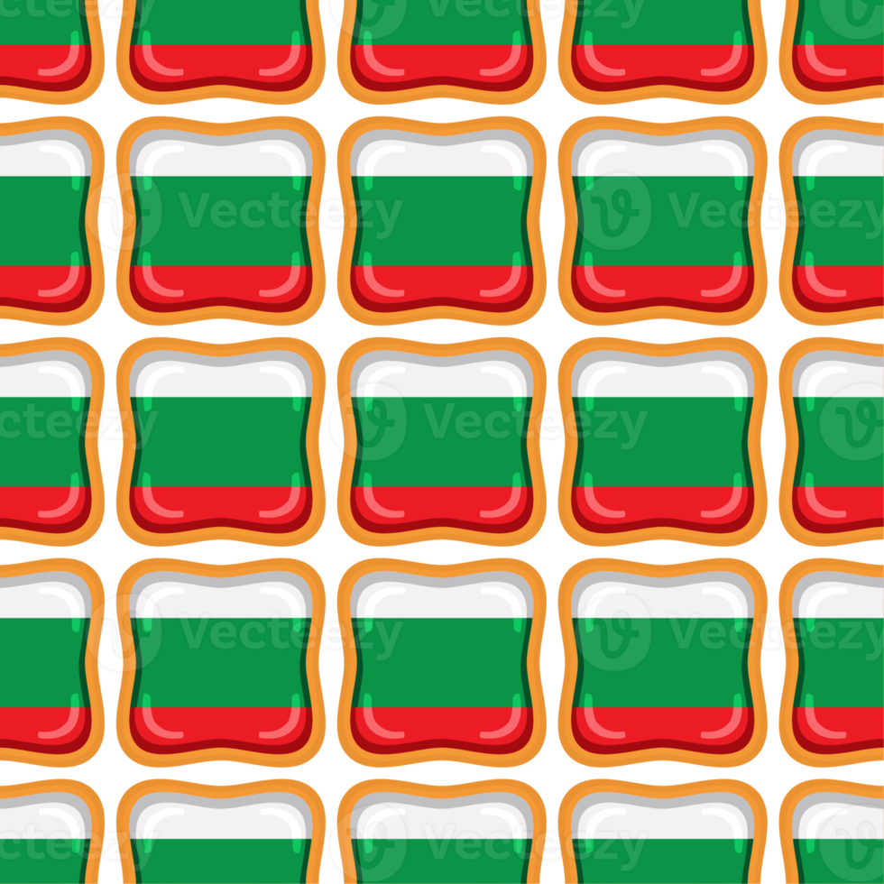 Pattern cookie with flag country Bulgaria in tasty biscuit png