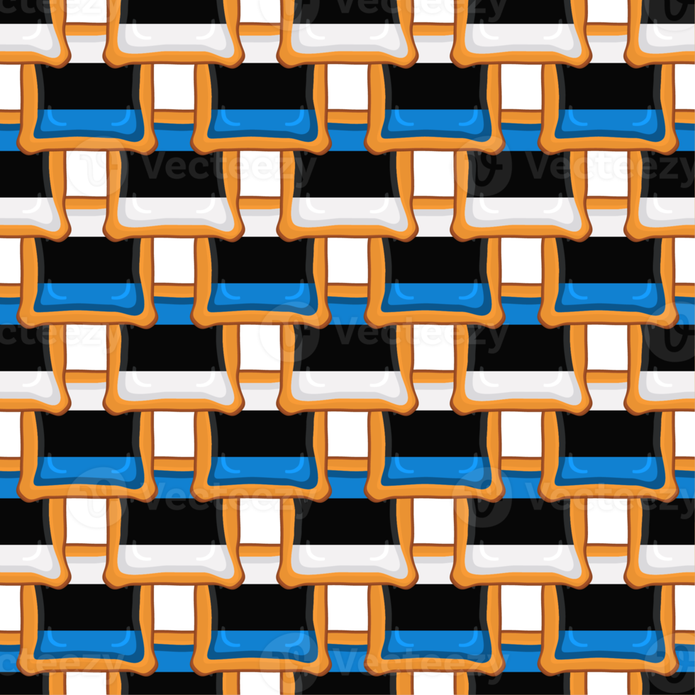 Pattern cookie with flag country Estonia in tasty biscuit png
