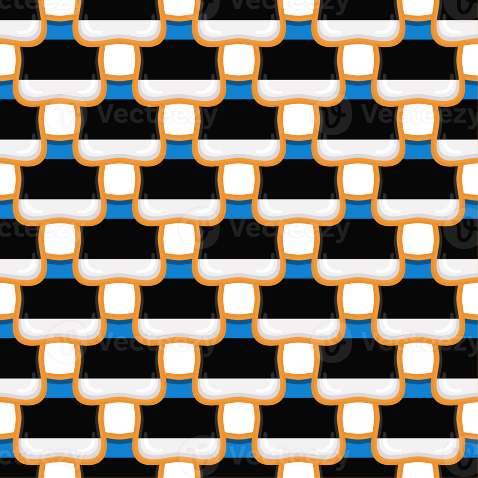 Pattern cookie with flag country Estonia in tasty biscuit png