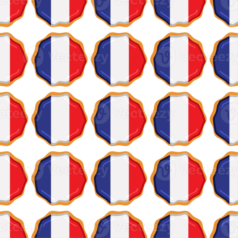 modello biscotto con bandiera nazione Francia nel gustoso biscotto png