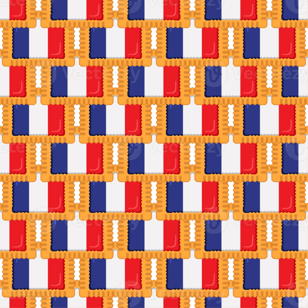 Pattern cookie with flag country France in tasty biscuit png