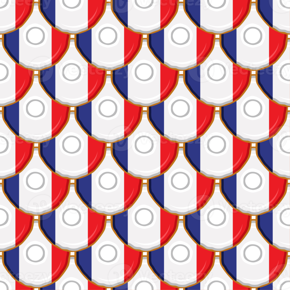 Pattern cookie with flag country France in tasty biscuit png