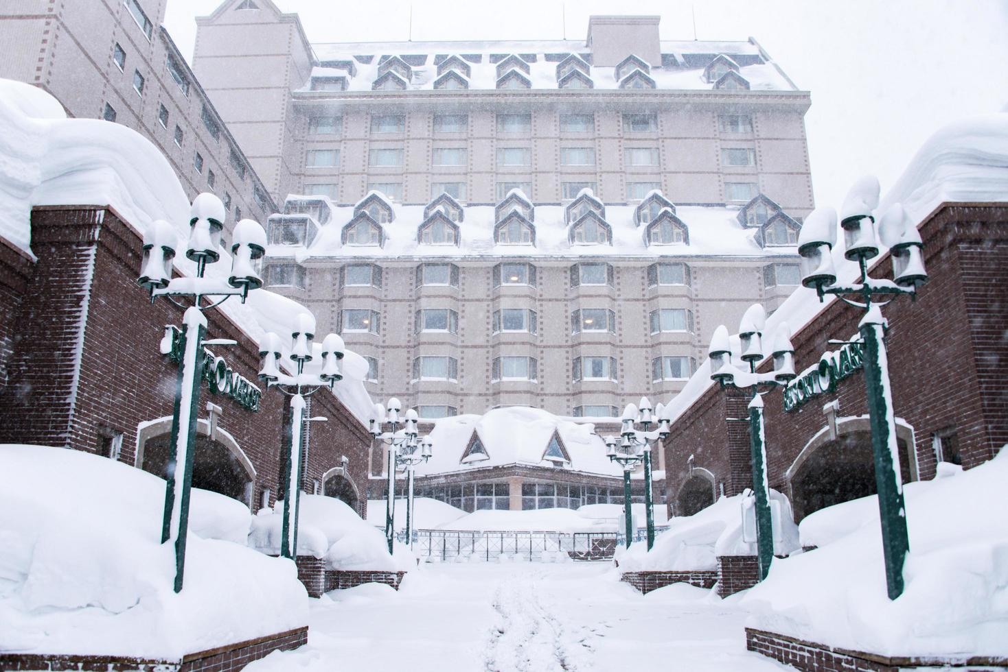 Hokkaido, Japan - JAN 11, 2017-Kiroro is Five Star resort and lush summer forests in pristine Japanese wilderness, Hokkaido, Japan. Kiroro Ski Resort is a beautiful place to ski in Japan. photo