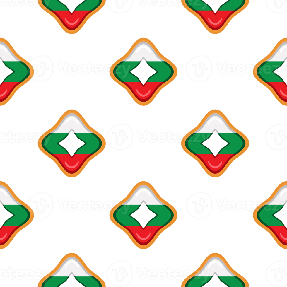 Pattern cookie with flag country Bulgaria in tasty biscuit png