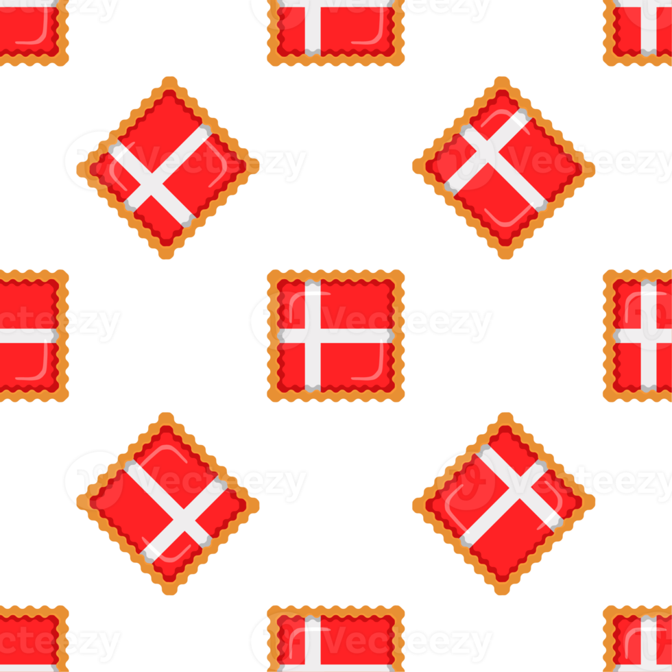 Pattern cookie with flag country Denmark in tasty biscuit png