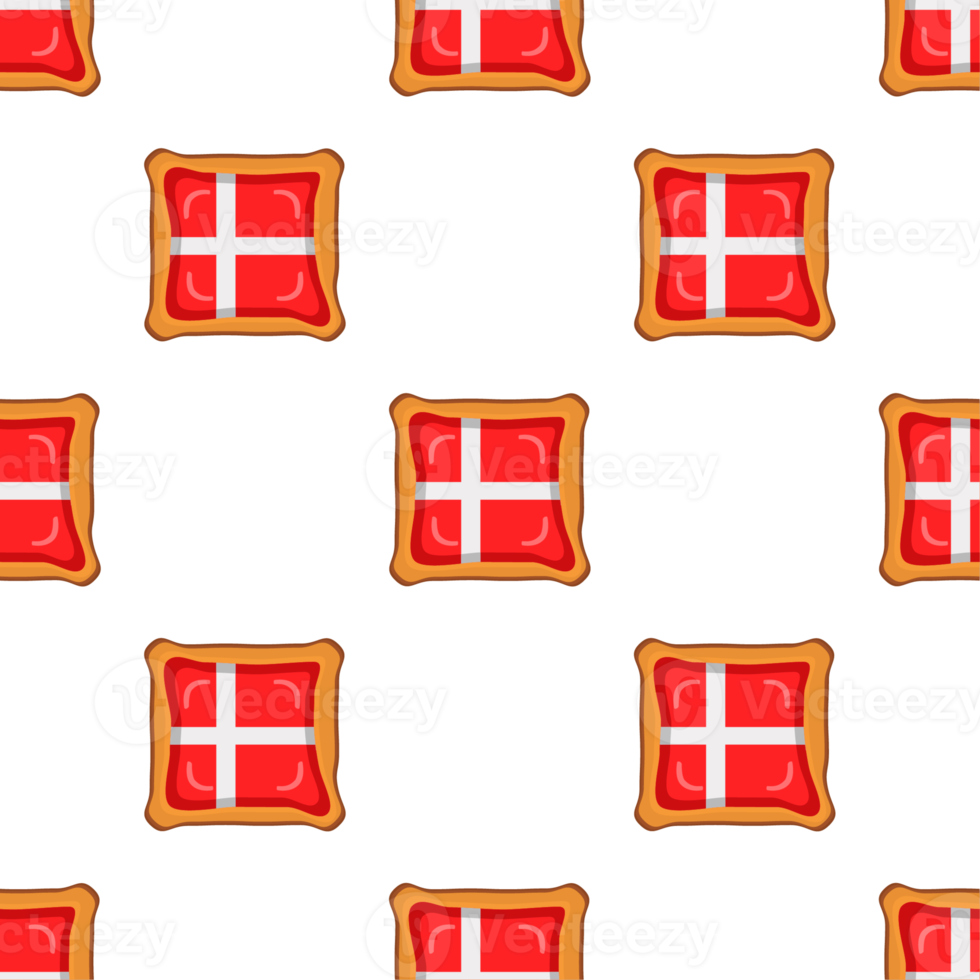 Pattern cookie with flag country Denmark in tasty biscuit png