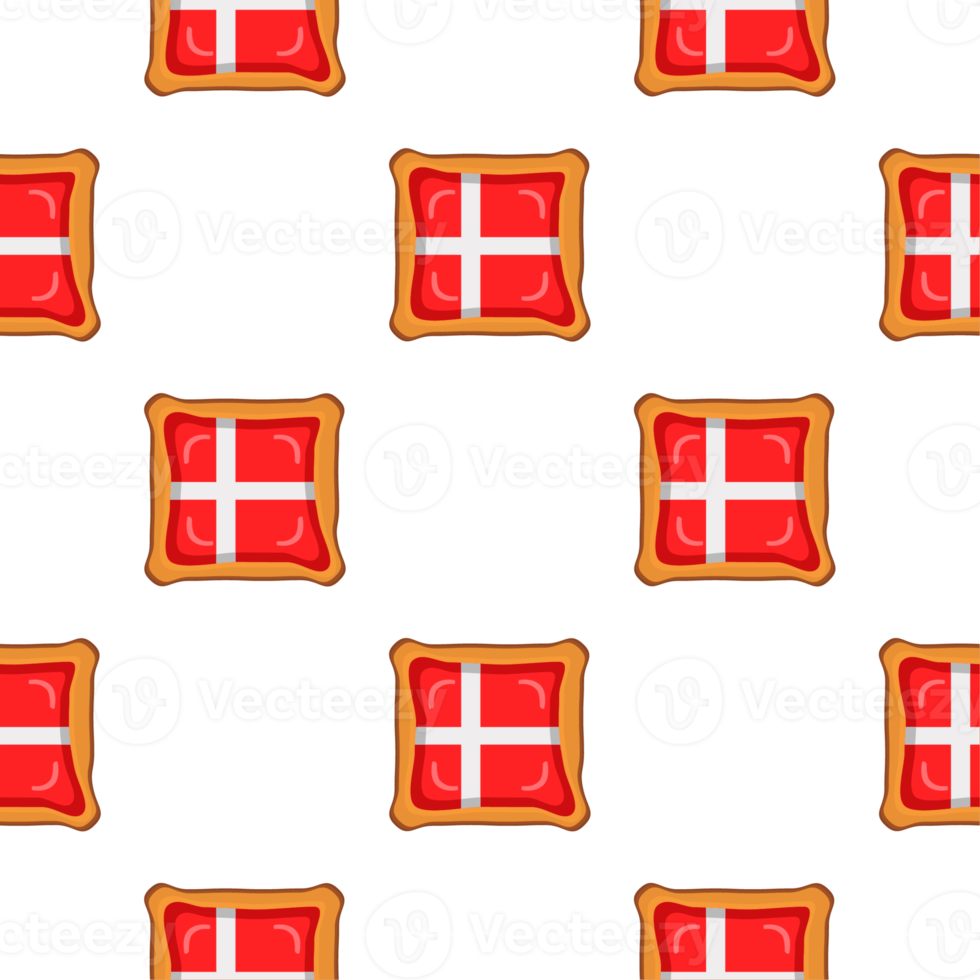 Pattern cookie with flag country Denmark in tasty biscuit png