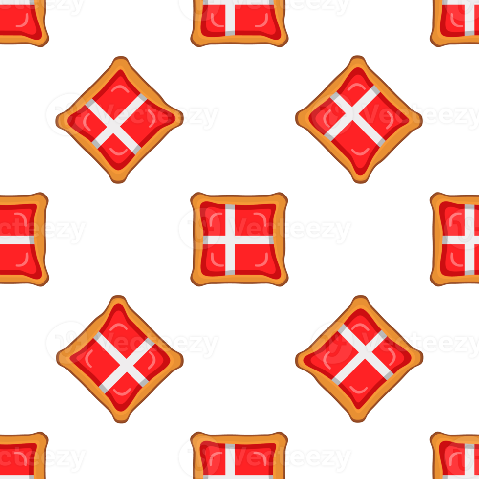 Pattern cookie with flag country Denmark in tasty biscuit png