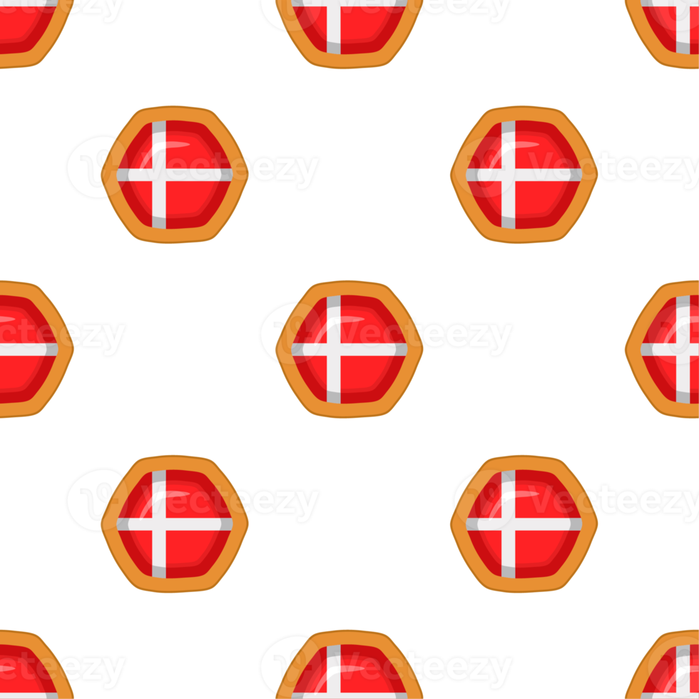 Pattern cookie with flag country Denmark in tasty biscuit png