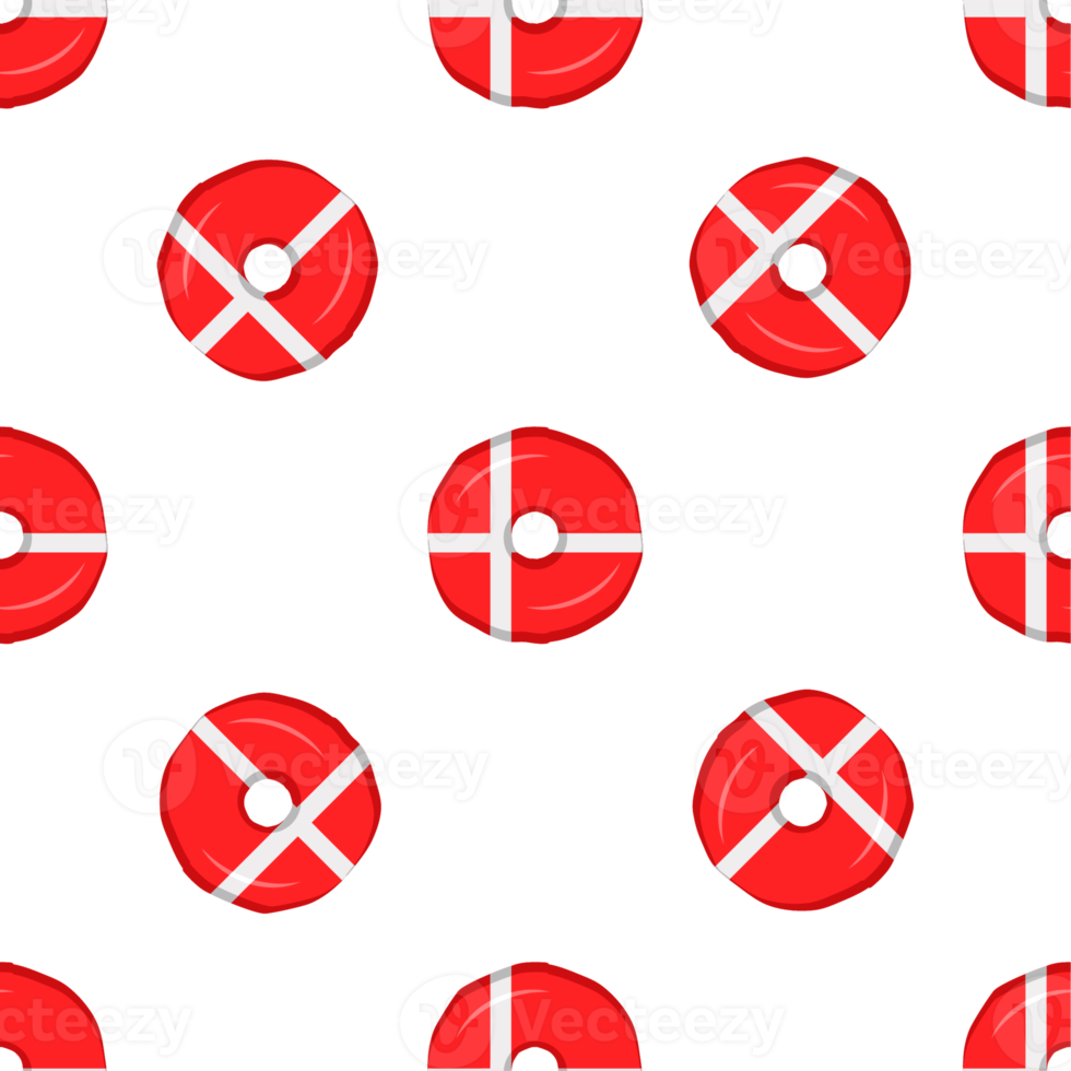 Pattern cookie with flag country Denmark in tasty biscuit png