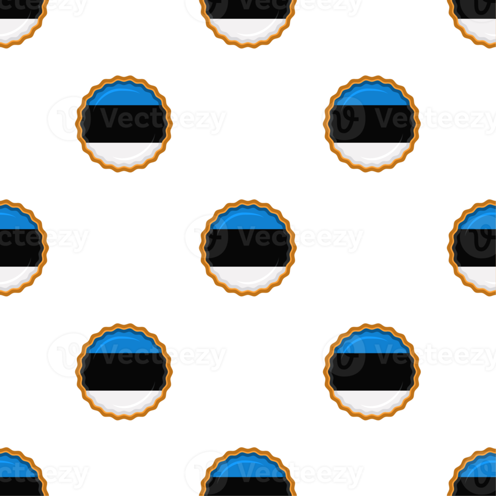 Pattern cookie with flag country Estonia in tasty biscuit png