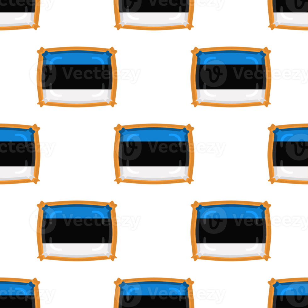 Pattern cookie with flag country Estonia in tasty biscuit png