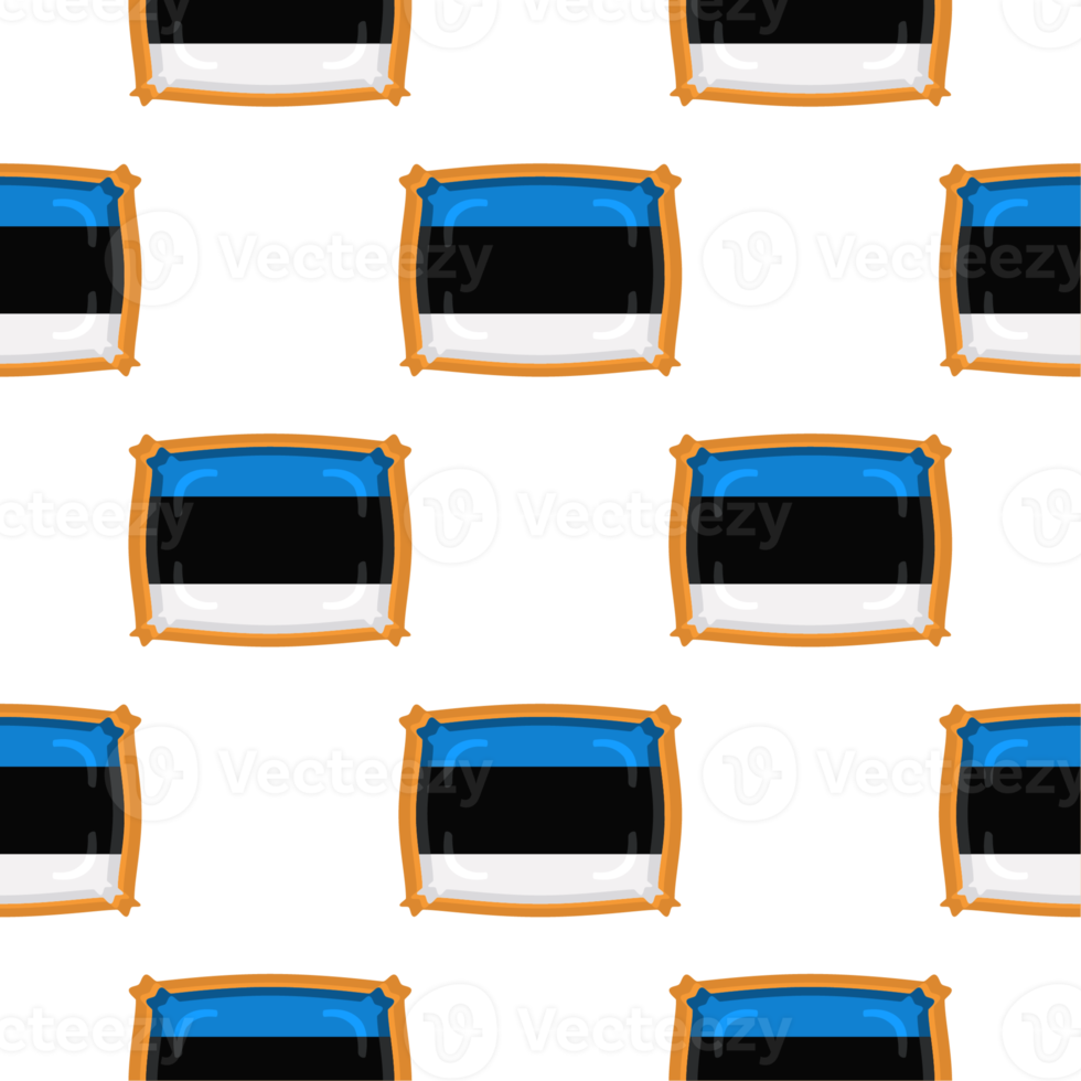 Pattern cookie with flag country Estonia in tasty biscuit png