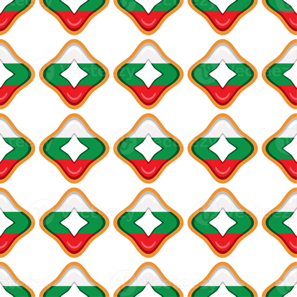 Pattern cookie with flag country Bulgaria in tasty biscuit png